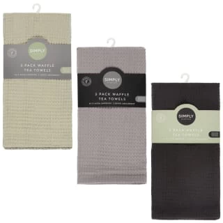 Simply Everyday Waffle Tea Towels 3pk - Grey 4 Simply Everyday Waffle Tea Towels 3pk - Grey - Image 4