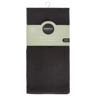 Simply Everyday Waffle Tea Towels 3pk - Black 1 Simply Everyday Waffle Tea Towels 3pk - Black