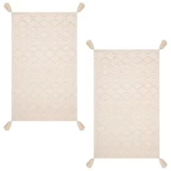 B&M Homestead Embossed Tea Towels With Tassels 2pk - Natural -Home Decor Sales 380229 2pk homestead embossed tea towel with tassels 2