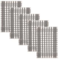 B&M Essentials Check Tea Towels - Black 5pk -Home Decor Sales 380235 5pk check tea towels black 2