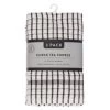 B&M Check Tea Towels - Black 3pk