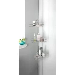 B&M Chrome 3 Level Tension Shower Caddy