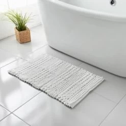 Retreat Knitted Bath Mat 50 X 80cm - White