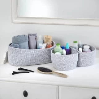 Pilos Set Of 3 Storage Baskets 3pk - Grey 1 Pilos Set Of 3 Storage Baskets 3pk - Grey