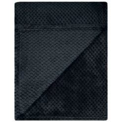 B&M Waffle Fleece Throw - Black -Home Decor Sales 383147 supersoft waffle fleece throw black 3