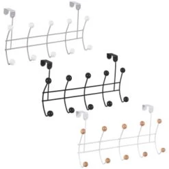 B&M 10 Ball Overdoor Hooks - Silver -Home Decor Sales 383570 10 ball overdoor hooks main