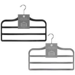 B&M Velvet Trouser Hangers 3pk - Black -Home Decor Sales 383688 3pk pure velvet trouser hangers main