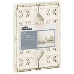 Midi Stacking Fold Flat Crate 30.6 X 20.5 X 12.6cm - Cream -Home Decor Sales 384974 home essentials midi stacking fold flat crate cream