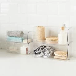 Clear Stacking Caddy - Medium -Home Decor Sales 384976 384977 384978 384984 clear organiser tray 2