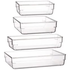 Clear Organiser Plastic Tray - Large 5 Clear Organiser Plastic Tray - Large -Home Decor Sales 384976 384977 384978 384984 clear organiser tray group 2