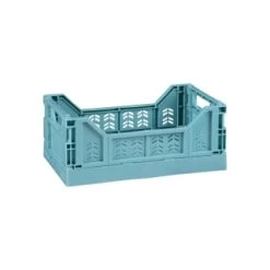 Mini Stacking Fold Flat Crate 22.2 X 15 X 8.7cm - Teal
