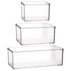 Clear Nestable Storage Tub - Large 5 Clear Nestable Storage Tub - Large -Home Decor Sales 385001 384979 384985 clear nestable box group 2