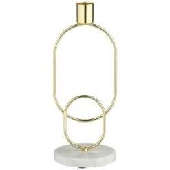 B&M Marble & Gold Candle Holder