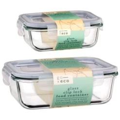 B&M Small Eco Glass Clip Lock Food Container 8 B&M Small Eco Glass Clip Lock Food Container -Home Decor Sales 388506 388507 glass clip lock food container group 2