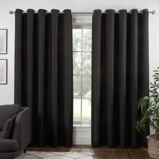 B&M Colorado Hopsack Fully Lined Black Eyelet Curtains 90 X 90" 1 B&M Colorado Hopsack Fully Lined Black Eyelet Curtains 90 X 90"