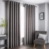 B&M Oxford Grey Black Out Curtains With Eyelets 90 X 90"