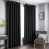 B&M Oxford Black Black Out Curtains With Eyelets 46 X 72"