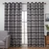 B&M Oakland Traditional Woven Grey Check Curtains 66 X 90"