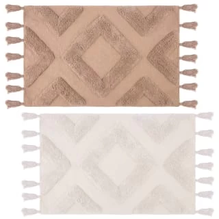 B&M Diamond Flatweave Bath Mat - Cream 2 B&M Diamond Flatweave Bath Mat - Cream - Image 2