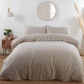B&M Roma Brushed Herringbone King Duvet Set - Natural -Home Decor Sales 389747 389748 roma herringbone natural duvet set 1