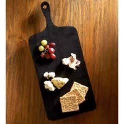 B&M Urban Paradise Black Pine Wood Serve Board -Home Decor Sales 390146 black pine wood serve board with serving handle 5