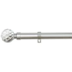 B&M Shiny Nickle Gem Curtain Pole 120 - 220cm