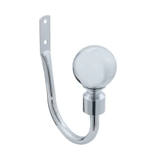 B&M Shiny Nickle Silver Orb Curtain Hold Backs 2pk 2 B&M Shiny Nickle Silver Orb Curtain Hold Backs 2pk - Image 2