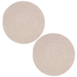 B&M Cotton Woven Placemats 2pk -Home Decor Sales 390337 2pk cotton woven placemats natural 2