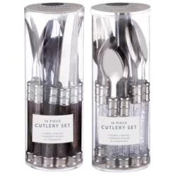 Simply Everyday Bubble Cutlery Set 16pc - Charcoal -Home Decor Sales 392130 16 piece cutlery set clear