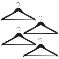B&M Matt Black Wooden Hangers 4pk -Home Decor Sales 392148 4pk matte black wooden hangers 2