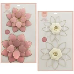 B&M Flower Wall Plaques 2pk - Pink -Home Decor Sales 392757 2pk metal wall flowers group