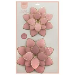 B&M Flower Wall Plaques 2pk - Pink -Home Decor Sales 392757 2pk metal wall flowers pink
