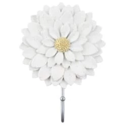 B&M Flower Wall Hook - Cream -Home Decor Sales 392759 flower wall hook white 2
