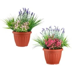 Bloom Flowers In Large Planter - Light Pink -Home Decor Sales 392831 flowers in large planter group