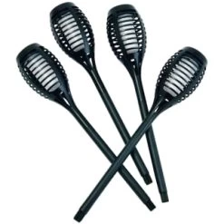 Morocco Solar Powered Flame Effect Post Lights 4pk -Home Decor Sales 392878 4 pack morocco solar powered flame effect post lights 3