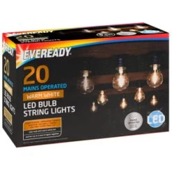 Eveready Mains Powered LED Bulb String Lights 20pk - Warm White -Home Decor Sales 392912 eveready 20 mains operated warm white led bulb string lights21