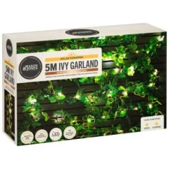 Solar Powered Artificial Ivy Garland 5m 9 Solar Powered Artificial Ivy Garland 5m -Home Decor Sales 392926 5m ivy garland with 60 warm white solar leds 4