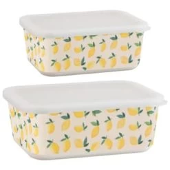 B&M Rectangular Tubs 2pk - Lemons -Home Decor Sales 392929 2pk reuse and repurpose rectangle tubs lemon 3