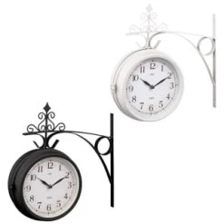 B&M Outdoor Dual Sided Station Clock - Cream -Home Decor Sales 392937 outdoor dual sided station clock group