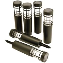 Cambridge Solar Powered Tube Post Lights 6pk -Home Decor Sales 392998 6pk cambridge solar powered tube post lights 2