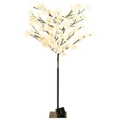 Solar Powered Magnolia Blossom Tree 4ft -Home Decor Sales 393029 4ft solar powered magnolia blossom tree 2