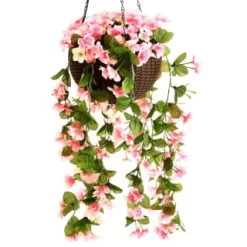 Solar Powered Artificial Floral Hanging Basket -Home Decor Sales 393030 solar powered artificial floral hanging basket 4