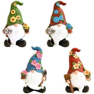 B&M Gonk Gnome Ornament With Solar Flower Hat - Blue 3 B&M Gonk Gnome Ornament With Solar Flower Hat - Blue - Image 3