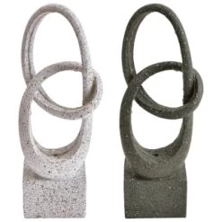 B&M Solar Sculpture With Micro LED - Light Grey -Home Decor Sales 393079 solar sculpture with micro leds group