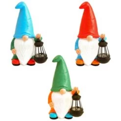 B&M Garden Gonk Ornament With Solar Lantern - Red -Home Decor Sales 393259 garden gonk ornament with solar lantern group