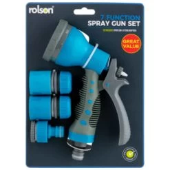 B&M Rolson 7 Function Spray Gun Set -Home Decor Sales 393301 rolson 7 dial spray gun and fittings