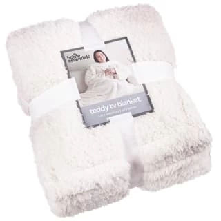 Home Essentials Teddy TV Blanket - Cream 1 Home Essentials Teddy TV Blanket - Cream