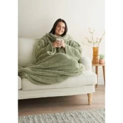 Home Essentials Teddy TV Blanket - Sage -Home Decor Sales 393430 home essentials teddy tv blanket sage