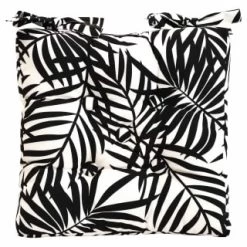 Luxury Seat Pad - Black Palm Leaf Print