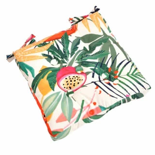 B&M Luxury Seat Pad - White Tropical Print 2 B&M Luxury Seat Pad - White Tropical Print - Image 2